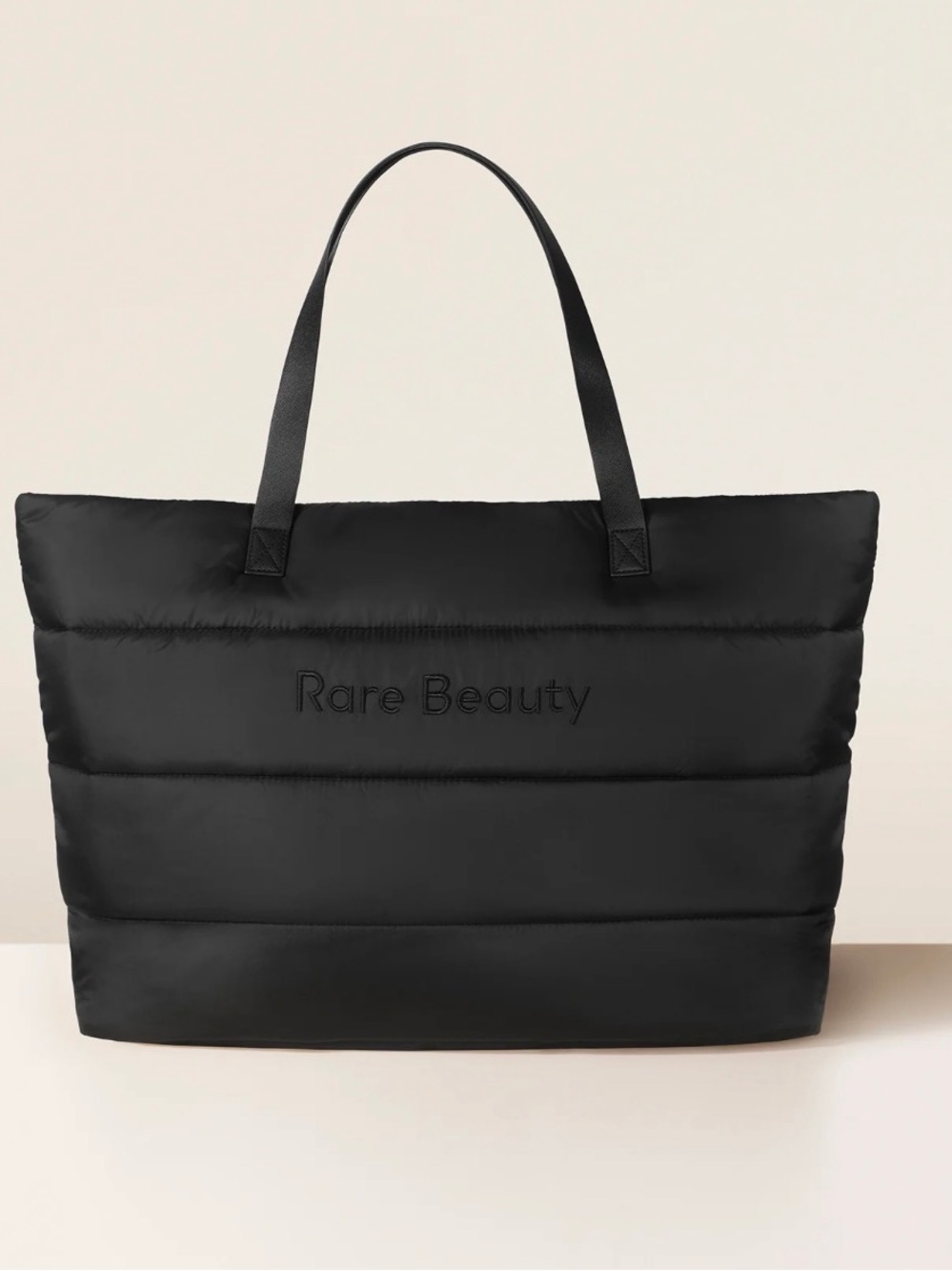 RARE BEAUTY by SELENA GOMEZ XL PUFFY WEEKENDER TOTE BAG NWT Black